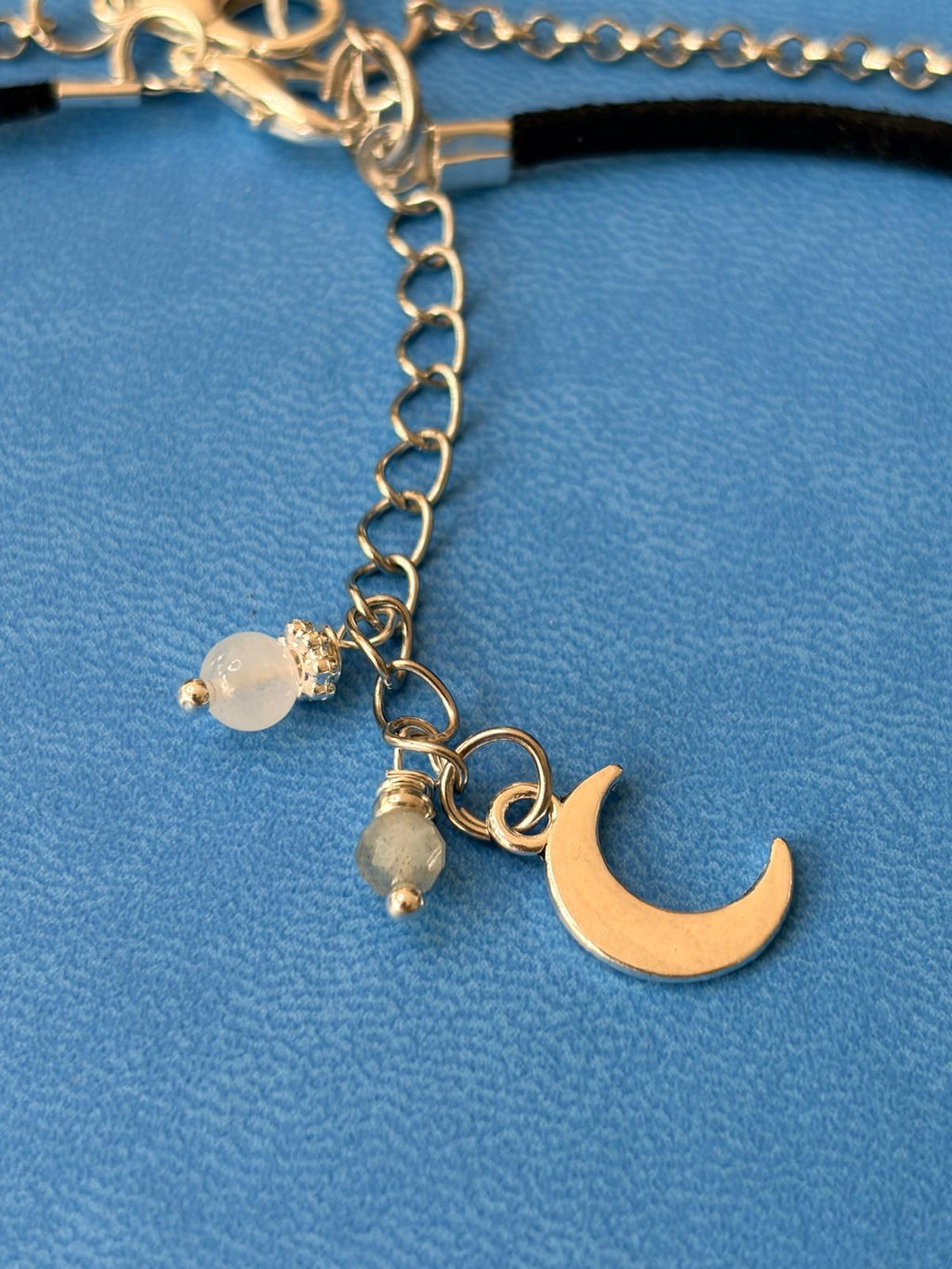 ✨Zestaw Choker + łańcuszek z półksiężycem – symbol intuicji i kobiecej energii ✨