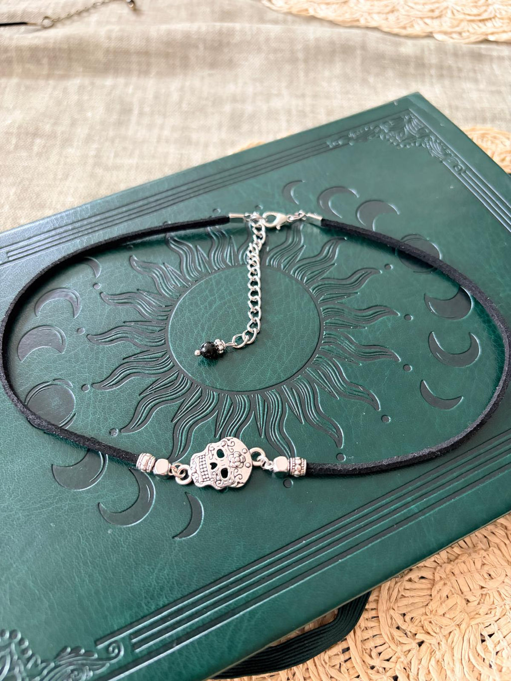 💀 CHOKER Z CZASZKĄ – VINTAGE / BOHO / ALTERNATIVE STYLE