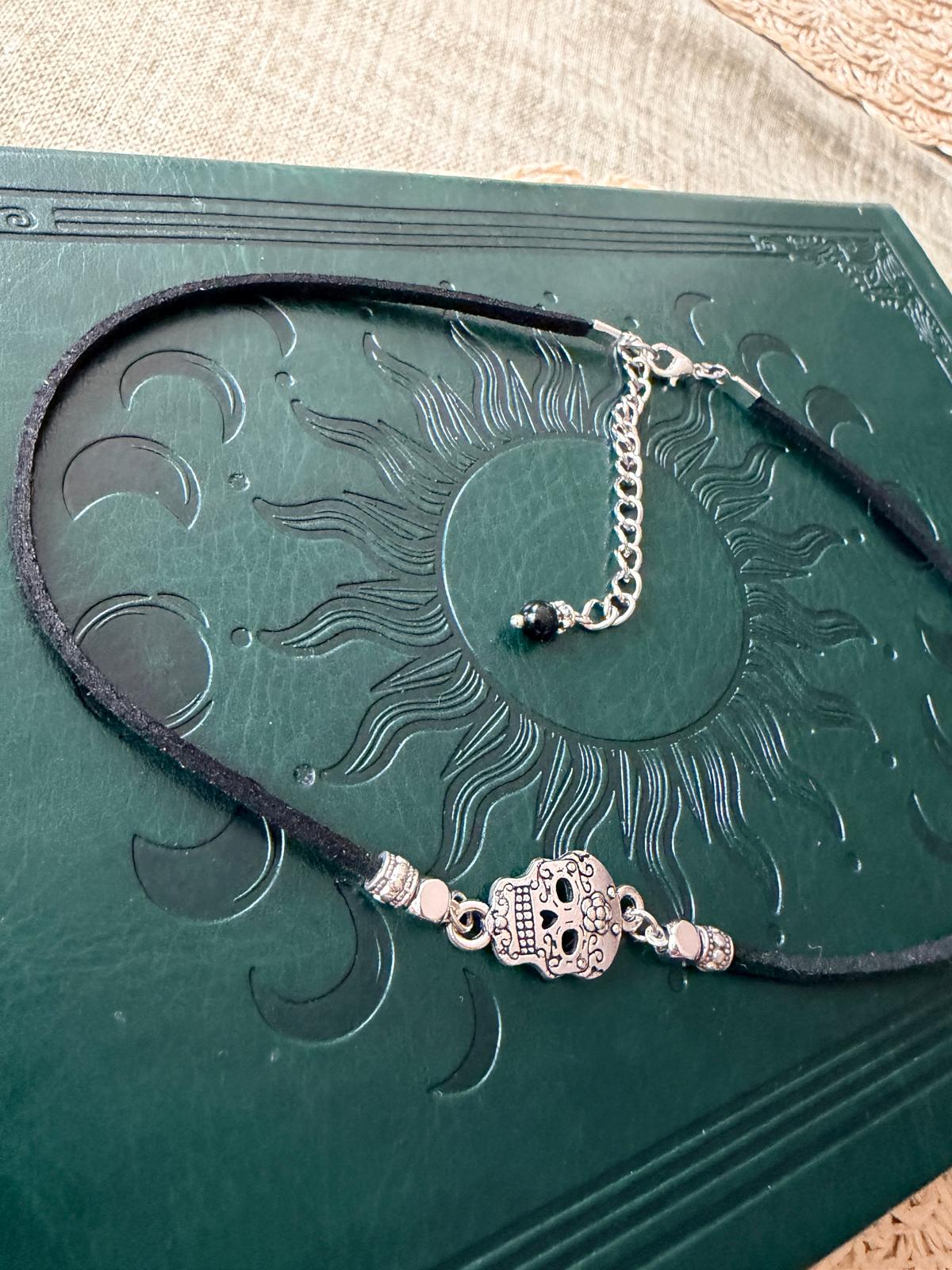 💀 CHOKER Z CZASZKĄ – VINTAGE / BOHO / ALTERNATIVE STYLE