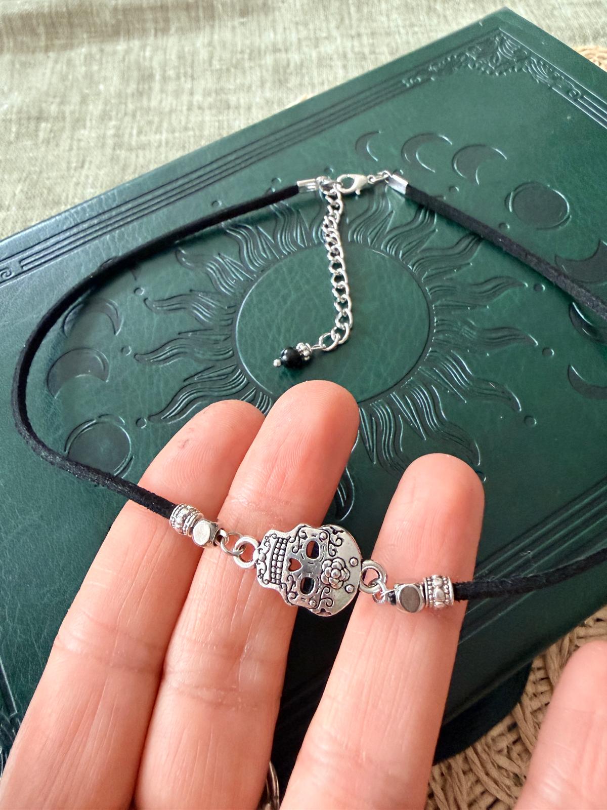 💀 CHOKER Z CZASZKĄ – VINTAGE / BOHO / ALTERNATIVE STYLE