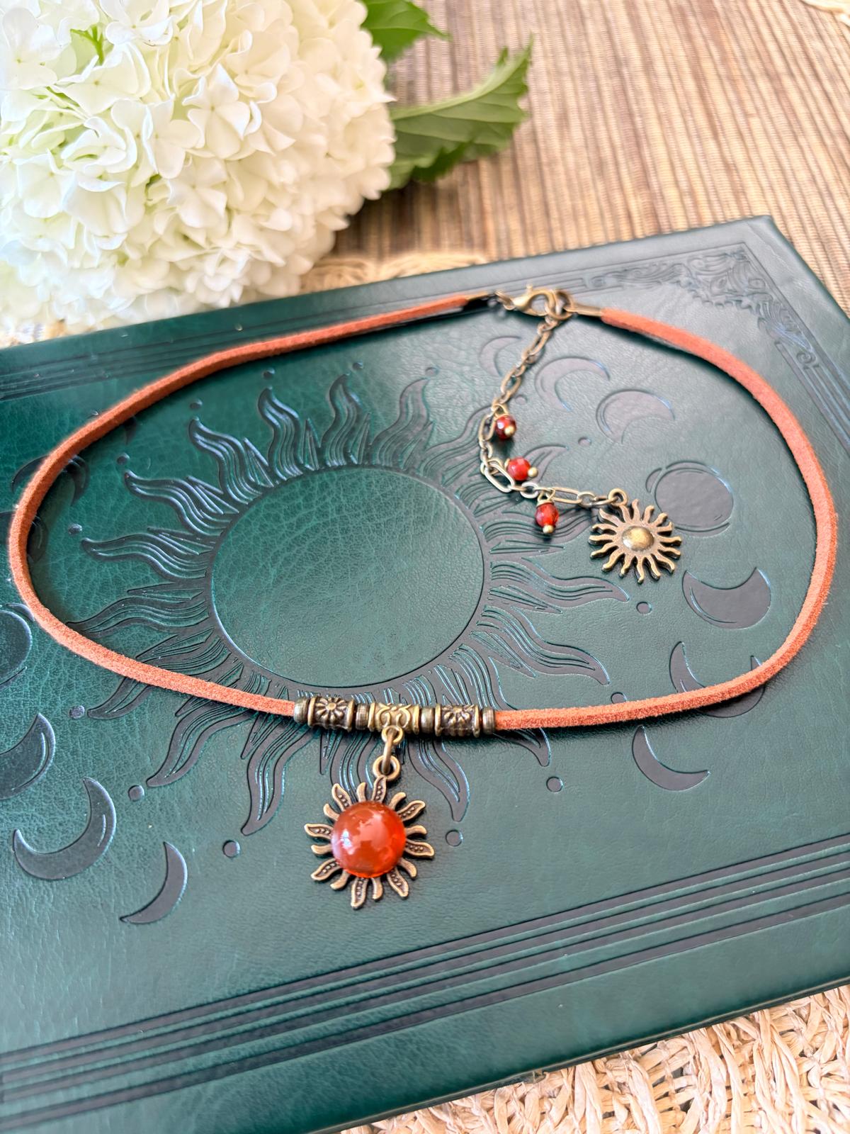 Pomarańczowy Agat Choker Boho – słoneczny talizman energii | Agnes Arte ☀️🧡