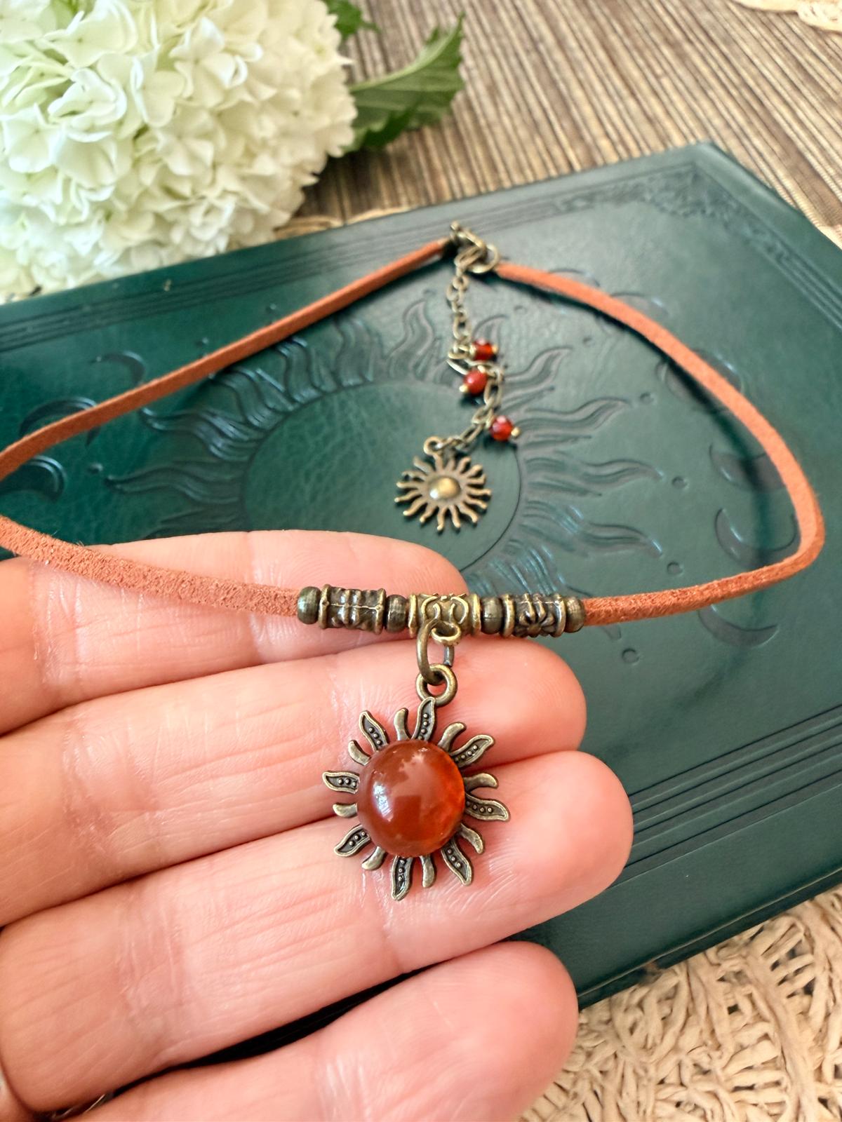 Pomarańczowy Agat Choker Boho – słoneczny talizman energii | Agnes Arte ☀️🧡