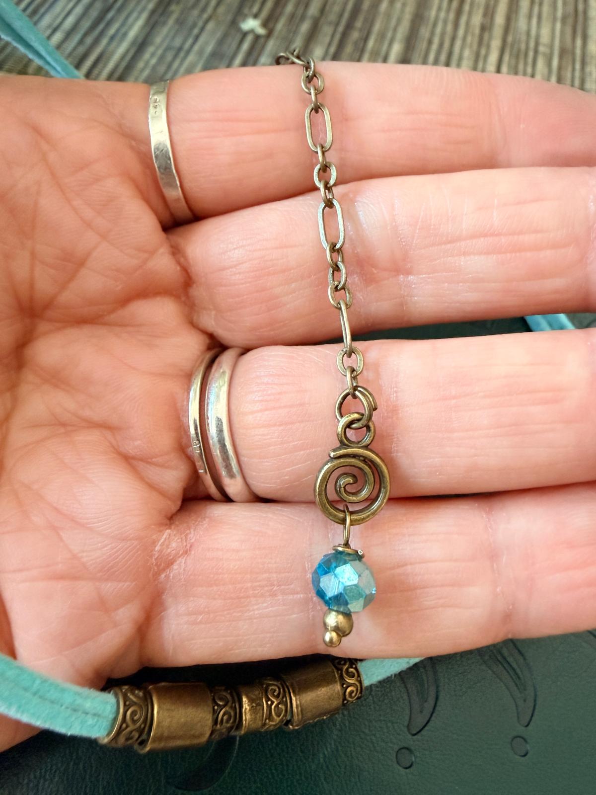 Błękit Oceanu – choker boho z larimarem 🌊✨