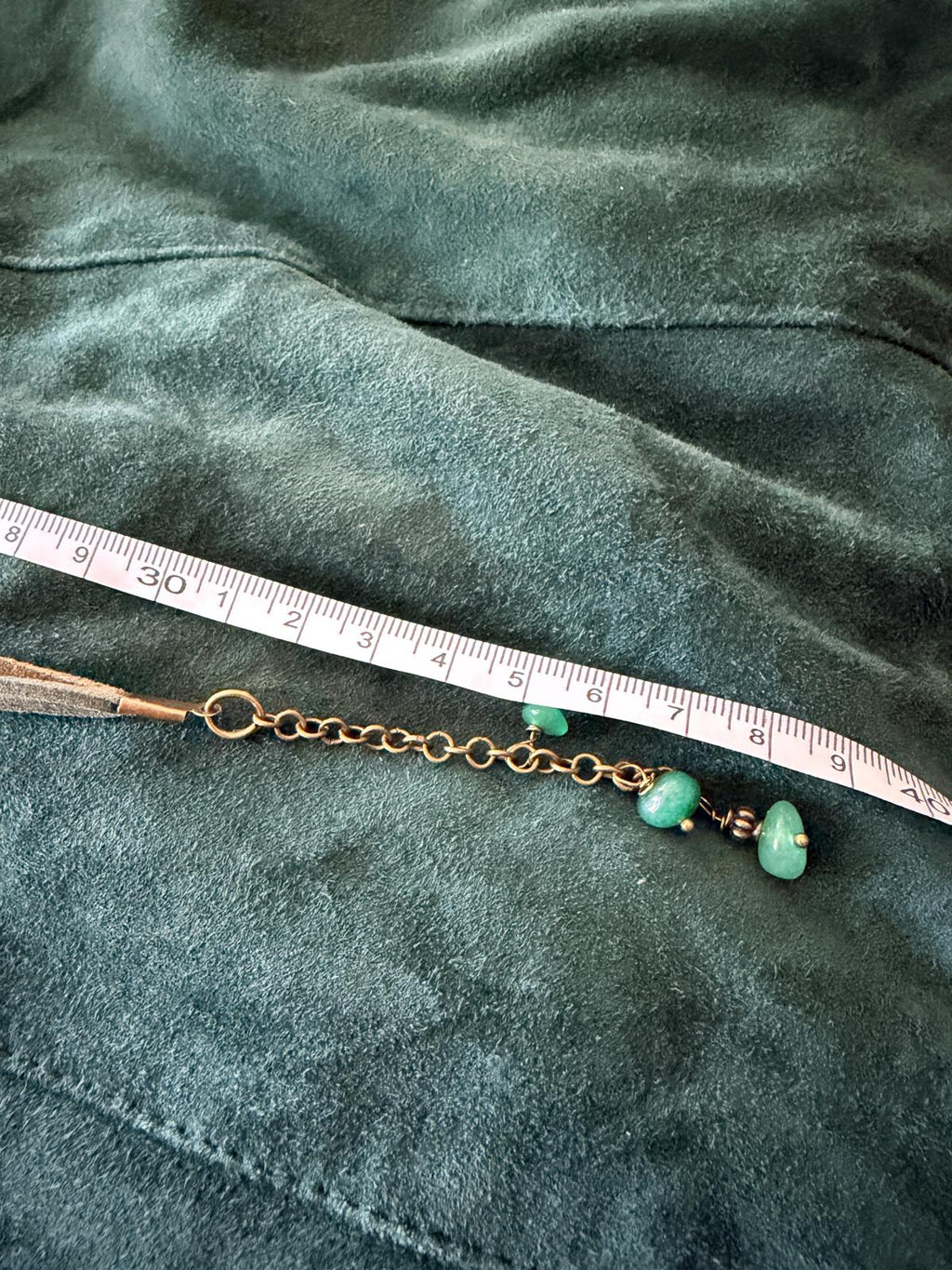 Choker z Zielonym Jadeitem – eko rzemyk | Boho naszyjnik z kamieniem harmonii | AgnesArte
